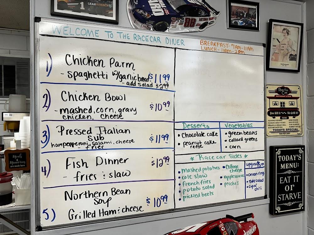 Race Car Diner Menu image 1